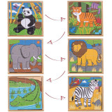 Bigjigs Toys Obrázkové kostky divoká zvířátka