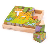 Bigjigs Toys Obrázkové kostky divoká zvířátka