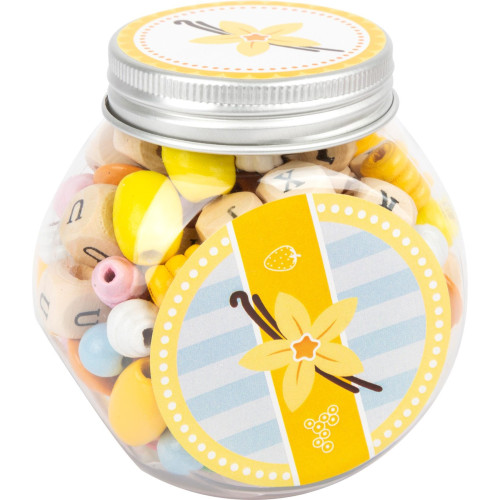 Small Foot Dřevěné korálky s písmenky 1ks  žlutá