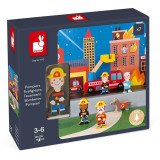 Dřevěné postavičky a zvířátka Hasiči Janod Mini Story