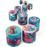 Skládací pyramida Zvířátka v lese Janod kulatá 10 dílů