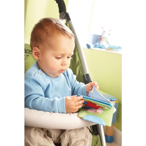 Textilní kniha pro miminka Farma na zavěšení Haba od 6 měsíců