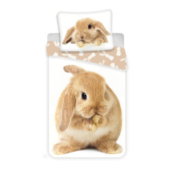 Jerry Fabrics povlečení Bunny “Brown” 140x200 70x90