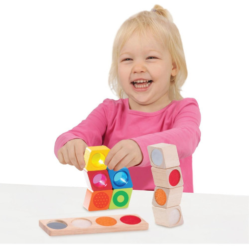 Wonderworld Dřevěné smyslové kostky