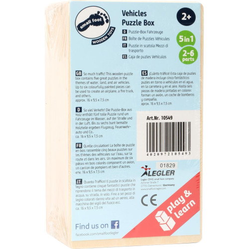 Small Foot Dřevěné puzzle Vozidla