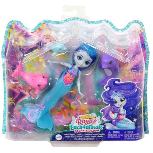 Mattel Royal Enchantimals Mořské království rodinka Sedda Seahorse s rodinkou mořských koníků