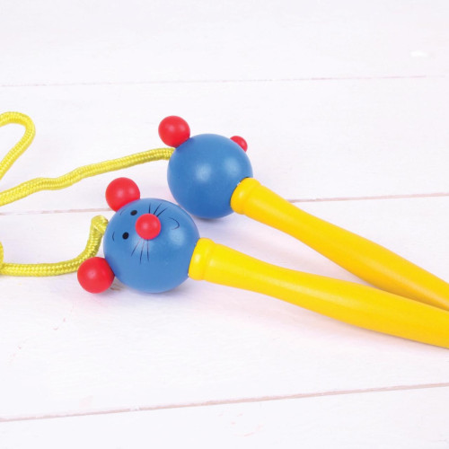 Švihadlo zvířátko myška 1ks rukojeť žlutá