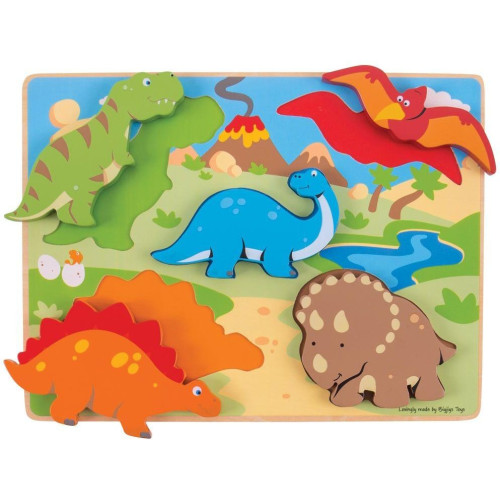 Bigjigs Toys Vkládací puzzle dinosauři