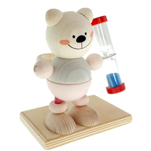 Hess Stojánek s přesýpacími hodinami medvídek růžový