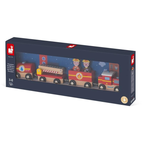 Janod Drevený vláčik Požiarnici