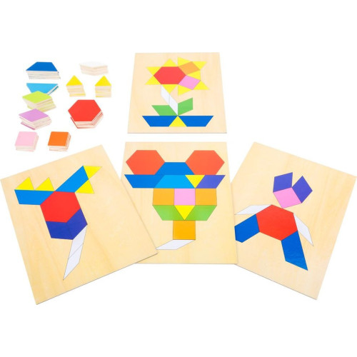 Small Foot Dřevěný hlavolam mozaika v krabičce