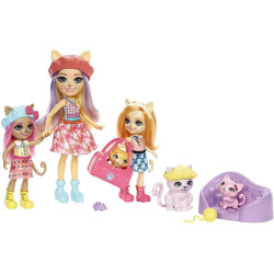 Mattel Enchantimals rodinný set - siamské kočky - Carmel Cat Family