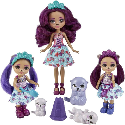 Mattel Royal Enchantimals Mořské království  rodinný set - vydry - Ottavia Otter