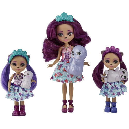 Mattel Royal Enchantimals Mořské království  rodinný set - vydry - Ottavia Otter