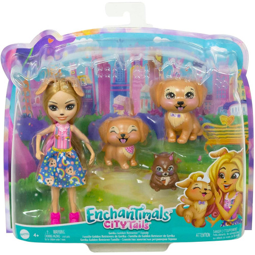 Mattel Enchantimals City Tails rodinka Gerika Golden Retriever - retrívři