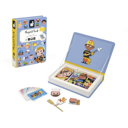 Janod Magnetická kniha skladačka pre deti Povolania Magnetibook
