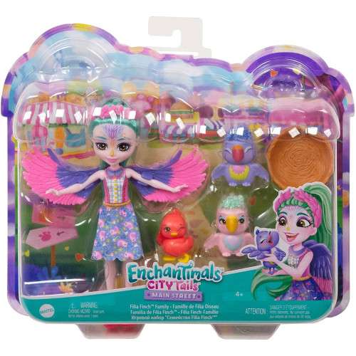 Mattel Enchantimals City Tails rodinka - Filia Finch - ptáčkové