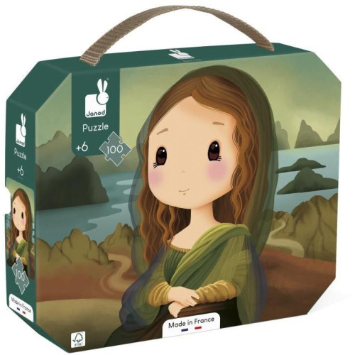 Janod Umelecké puzzle pre deti v kufríku Leonardo da Vinci 100 ks