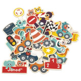 Janod Drevené magnetky Autá 24 ks