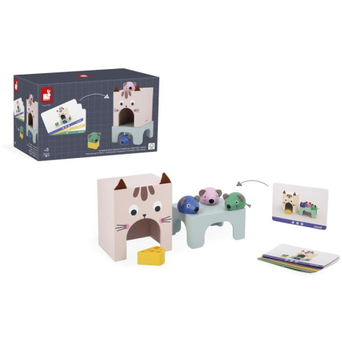 Janod Vzdelávacia hra pre deti orientácia v priestore Mačka a myš Didaktik