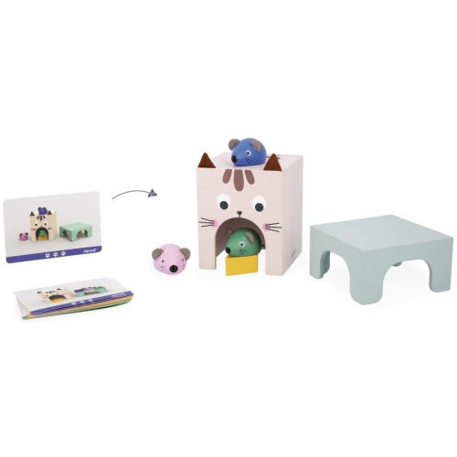 Janod Vzdelávacia hra pre deti orientácia v priestore Mačka a myš Didaktik