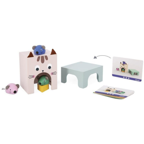 Janod Vzdelávacia hra pre deti orientácia v priestore Mačka a myš Didaktik