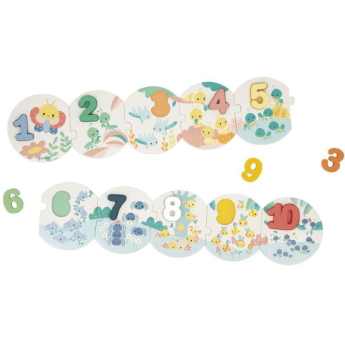 Janod Vkladacie drevené puzzle pre deti Čísla Pure
