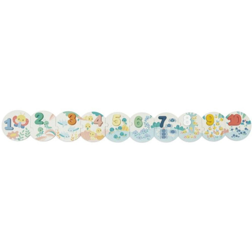 Janod Vkladacie drevené puzzle pre deti Čísla Pure