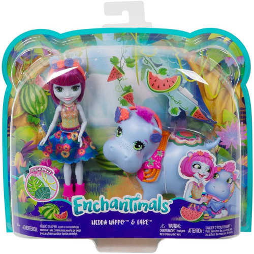 Mattel Enchantimals panenka s hrošíkem Hedda Hippo & Lake