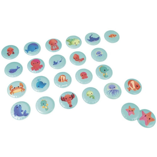 Janod Mäkké obrázkové pexeso do vane Morské zvieratká 24 ks