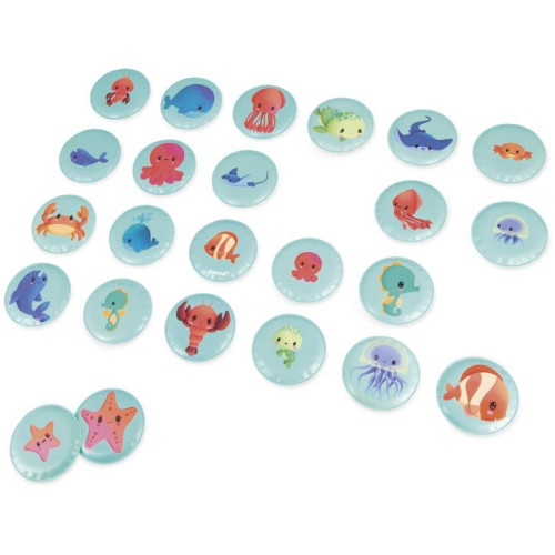 Janod Mäkké obrázkové pexeso do vane Morské zvieratká 24 ks