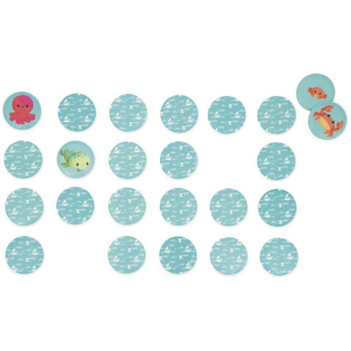 Janod Mäkké obrázkové pexeso do vane Morské zvieratká 24 ks