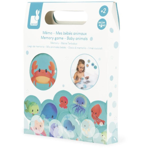 Janod Mäkké obrázkové pexeso do vane Morské zvieratká 24 ks