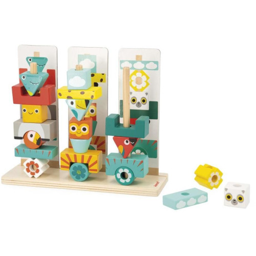 Janod Drevená stavebnica Indiánsky totem Tropik