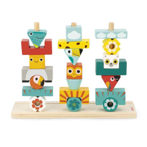 Janod Drevená stavebnica Indiánsky totem Tropik