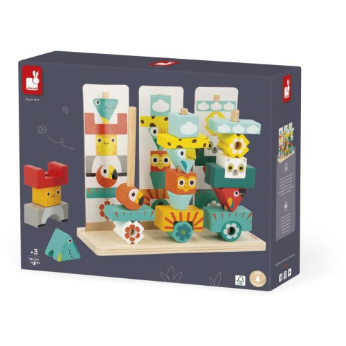 Janod Drevená stavebnica Indiánsky totem Tropik