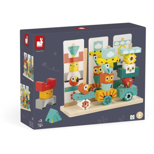 Janod Drevená stavebnica Indiánsky totem Tropik