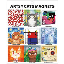 Mudpuppy Umělecké kočky - magnetky 9 ks