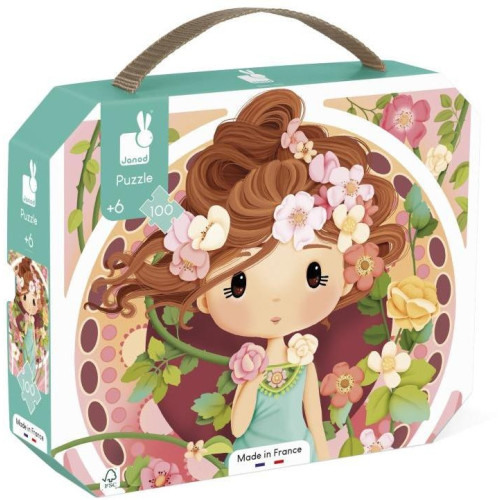 Janod Umelecké puzzle pro děti v kufříku Mucha 100 ks