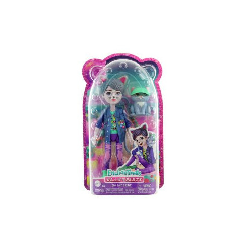 Mattel Enchantimals Glam Party Panenka a zvířátko - kocour