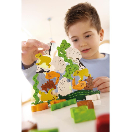 Haba Spoločenská hra pre deti na rozvoj motoriky ZOO pyramida SK CZ verzia